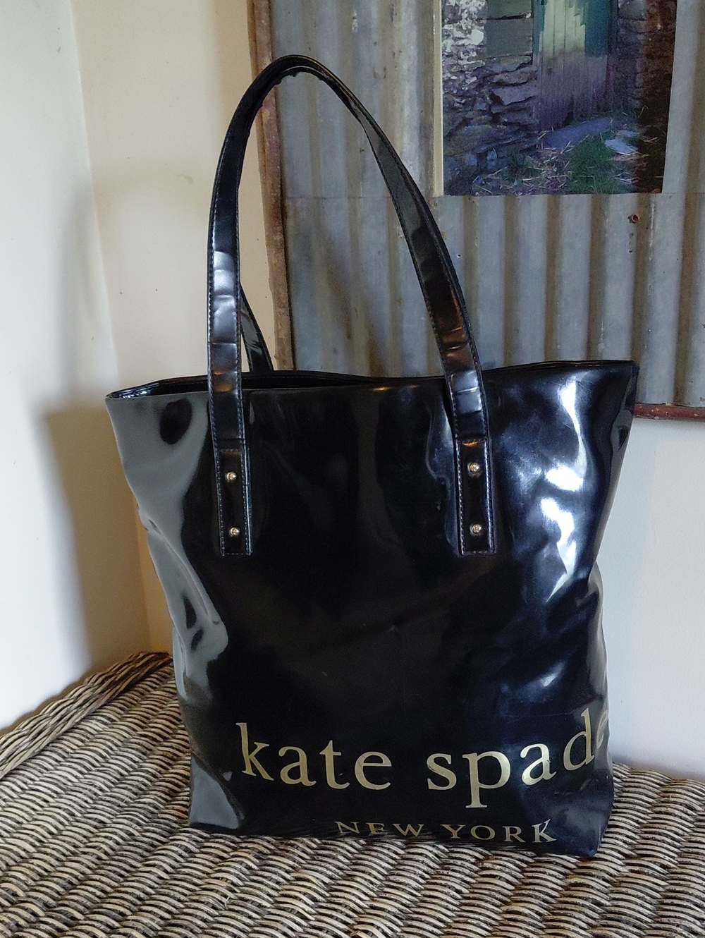 kate spade Patent Big Apple Tote Bon Shopper
